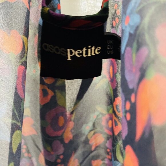 ASOS Petite Floral Spaghetti Strap Racerback Tank Top 0P - Picture 4 of 4